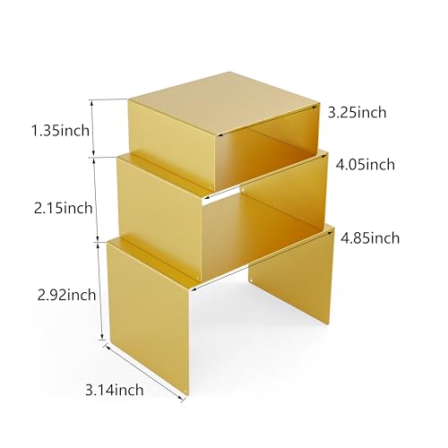 Gonice Metal Display Riser, 2 Sets Gold Display Stands for Dessert, Cupcake and Funko Pop Figures - color: gold