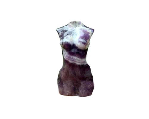 Natural Amethyst Crystal Female Model Figurine Hand Carved Body Sculpture Statue Gemstone Small Figurine Reiki 3 Inch Home Office Decor Ornaments 100-150 Grams - color: Amethyst
