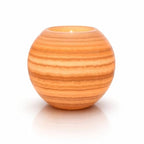CraftsOfEgypt Single Alabaster Candle Holder - Egyptian Tealight and Votive Candles Holders with Amber Glow for Home Décor Natural Stone Soothing Tranquil Aurora - size: Large