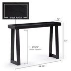 Plank+Beam Solid Wood Console Table, 46 Inch, Sofa Table, Narrow Entryway Table for Hallway, Behind The Couch, Living Room, Foyer, Easy Assembly, Black - color: Black, size: 46" Console Table