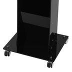 Acrylic Podium Stand with Wheels, 48.42 Inches Speaking Lectern Stand Portable Black Podium Lectern with 23.62 x 17.32 Inches Sloping Tabletop Capacity 33.07lbs for Schools, Churches - color: Black(acrylic)