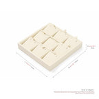 Oirlv Microfiber 9 Slots Jewelry Pendant Display Tray Jewelry Necklace Organizer Display Tray(Beige) - color: 9 Necklaces P13412