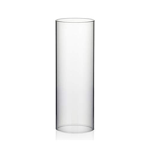 WGVI Hurricane Candle Holder Sleeve, Wide 3.5", Height 10", Clear Glass Cylinder Candleholder, Chimney Tube, Open Ended Candle Shade, 1 Piece - size: 3.5"x10"H