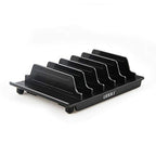 Adjustable Universal Multi Device Organizer Dock Stand Holder, Tablet Cell Phone Desktop Stand for iPhone Samsung Galaxy Google Nexus Kindle (Black)- No Charging Port - color: Black