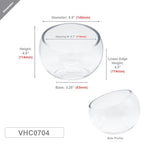 WGVI Slant Cut Bowl Glass Vase, Width 5.5", Height 4.5", Clear Terrarium, Candy Dish, Fruit Jar, Floral Container for Wedding Party Event, Home Office Decor, 1 Piece - size: Slant Bowl 4.5"H