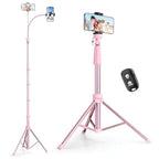 SENSYNE 88" Phone Tripod & Selfie Stick, Extendable Cell Phone Tripod Stand with Wireless Remote and Phone Holder, Pink - color: Pink, size: 88-inch
