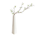 7 Inch Frosted White Ceramic Tapered Tabletop Vase Modern Minimalist Vase for Home Office Decor