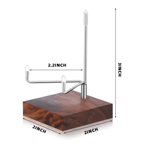 Wenqik 4 Pcs Crystal Display Stand Adjustable Metal Arms Small Rock Display Stand with Wooden Base Geodes Rock Agate Mineral Easel Holder for Collectibles(1.97 x 1.97 x 3.15 Inch) - size: 1.97 x 1.97 x 3.15 Inch
