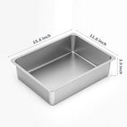 Kirecoo Stainless Steel Cat Litter Box, Small Metal High Sided Cat Pan Box, Indoor Litter Tray, Non Stick, No Smell, Easy to Clean, Pet Toilet Supplies for Cats - size: 15.6” L x 11.6” W x 3.9” H