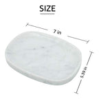 JIMEI Marble Vanity Tray 7‘’ Decorative Tray Oval Storage Organizer Mini Bathroom Kitchen Dresser Jewelry Dish Ring Holder for Counter, Vanity, Dresser, nightstand or Desk