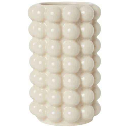 Bubble Vase, Beige Ceramic Vase for Boho Decor, Ceramic Flower Vases for Modern Home Decor, Tall Decorative Vases for Living Room, Bedroom, Wedding, Entryway, Mantel, Office, 8.5 Inches - color: Beige, size: Large
