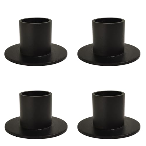 Gute Taper Candle Holder, Candle Holders for Pillar Candles, Matte Black Candlestick Holder Centerpieces for Home Decoration, Wedding Anniversary, Party, Housewarming Gifts,Set of 4,Round - color: Black-r-4pcs