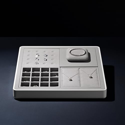 Oirlv Microfiber Jewelry Pendant Display Tray Easy-Assemble Modular Jewelry Tray - style: P13508