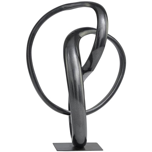 Deco 79 Aluminum Metal Abstract Decorative Sculpture Home Decor Statue, Accent Figurine 8" x 7" x 11", Dark Gray - color: Dark Gray, size: 8" x 7" x 11"