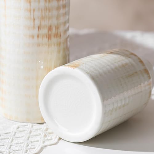 White Ceramic Vase Set of 3, Farmhouse Decor, Home Decorative Vase, Vases for Your Kitchen, Bedroom, Office, Living Room, Bathroom, & Shelf Centerpiece Table Decorations