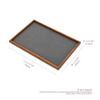 Jewelry Display Tray for Ring Earrings Necklace Bangle Solid Wood Jewelry Dish Tray Catchall(L,Grey) - color: Grey, size: 35 * 24 * 1.5cm