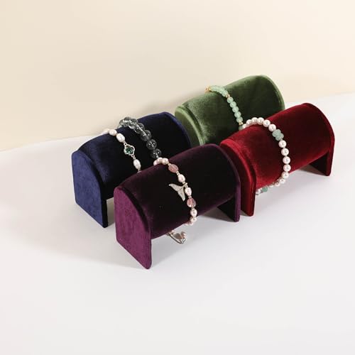 Velvet Watch Display Stand for Selling, Bracelet Storage Organizer for Boutique Store, Woman Jewelry Bangle Holder for Home Decor【Purple】 - color: Purple