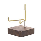 Hipiwe Adjustable Metal Arms Display Stand Easel with Wooden Base - Small Display Easel Holder for Displaying Fossil Coral Geodes Rock Mineral Agate Plate Seashell and Photos, 2"x2"x3.2"