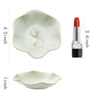 Ceramic Ring Dish, Jewelry Dish Holder, Small Trinket Tray Plate for Earrings Rings Necklaces Keys, for Mom Friend Sister, Light Green - color: Light Green