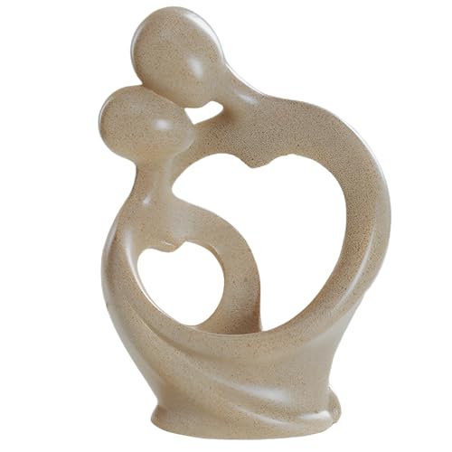 Minimalist Resin Art Sculptures for Living Room, Abstract Decorative Pieces in Beige and Gray, Nordic-Inspired Wedding Gifts