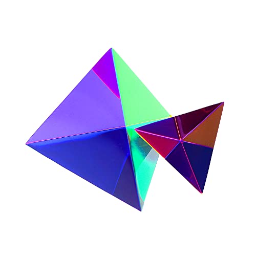 CMY Cubes The Ignis (50mm) - Cyan, Magenta & Yellow Polyhedron - Subtractive Color Mixing Optical Tetrahedron - Teaches Subtractive Color Mixing - Educational, Physics & Kinetic Art Desk Object