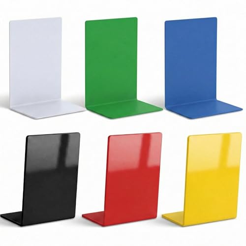 6 Pack Acrylic Bookends, Thickened Colorful Book Ends for Shelves, Assorted Colors, Stable Non-Slip Book Stoppers for Home Office Classroom Organization(Morpheus Colors) - color: Morpheus Colors