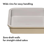 OXO Good Grips Non-Stick Pro Ceramic Coated Metal Bakeware 9” Square Cake Pan – Biscuit - color: Biscuit, size: 9" Square Cake Pan