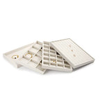 Oirlv Stackable 12 Girds Jewelry Trays Jewelry Storage Tray Showcase Display Organizer(13.8" X 1.4"X 9.4") - size: 12 Grids