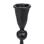 Creative Co-Op Wide Decorative Hand-Forged Metal Taper Holder, Black - size: 5" Round x 20"H