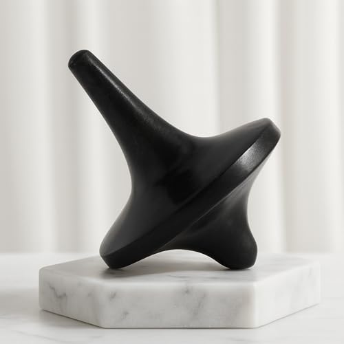 Dressler Alabaster Tops Decorative Object – Stone & Marble Modern Home Decor Accent – Artistic Shelf Styling & Coffee Table Decor for Office & Living Room – 6", Black - size: 8"