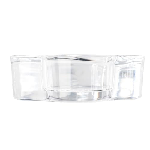 Karma Glass Flower Tealight Holder - Chunky Glass Candle Holder for Home & Party Decor, Wedding Table Centerpiece - color: Clear