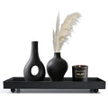Rectangle Black Matte Metal Tray, Suit for Candle Holder, Vanity Decor Projects, Bathroom Toilet Tank Tray, Perfume or Jewelry Storage, and Coffee Table Centerpiece - size: 15.7" x 5.9" x 1.9"