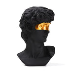 BRABUD Greek Mask David Man Bust Statue Resin Black Gold Classic Roman Sculpture Modern Art Home Office Study Room Bookshelf Decor Collectible Gift TQGJBS333 - color: Black
