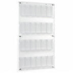 Displays2go Acrylic Brochure Rack, Wall-Mount, 4-Tiered, 12 to 24 Adjustable Pockets - Clear (2RP12CLR) - color: Clear, size: 12 Pockets