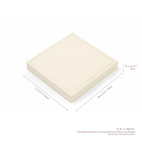 Oirlv Microfiber Jewelry Stud Earring tray Display Tray Earring Display Organizer Tray(Beige) - color: Stud earrings P13406
