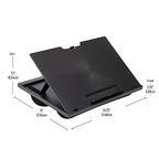 Mind Reader Lap Desk Laptop Stand, Bed Tray, Collapsible, Cushion, Portable, Dorm, Plastic, 14.75"L x 11"W x 7.3"H, Black