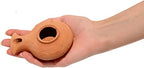 Biblical Herodian Clay Oil Lamp with Jar - Authentic Terracotta Replica from Holy Land Archaeological Finds - Handmade Christian & Jewish Faith Artifact - color: Herodian - Biblical Brown with Jar