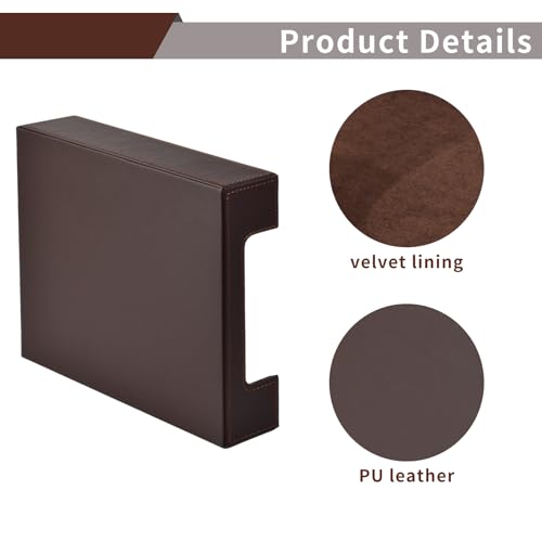 PU Leather Letter Tray - Load Documents Trays Front for Office Desktop Organizer - Desk Magazine, File, A4 Paper Holder - Paper Document File Holder Drak Brown (Drak Brown, A4-Tray) - color: Drak Brown