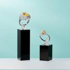 Black Acrylic Jewelry Ring Display Stand 4 Piece Acrylic Jewelry Ring Display Stand Showcase(Black) - color: Black