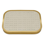 TheDisplayGuys - Aluminum Jewelry Organizer Display Tray - Faux Suede Insert - 76 Ring Holder Slots - Gold/Beige - color: Beige Suede, size: Ring Slots - 76, style: Aluminum - Gold