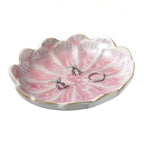 Mecaikru jewelry dish, flower shape ring dish, pink earring tray, cute jewelry holder, key bowl, flower pink - color: pink flower