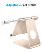 OMOTON Tablet Stand Holder Adjustable, T1 Desktop Aluminum Tablet Dock Cradle Compatible with iPad Air/Mini, iPad 10.2/9.7, iPad Pro 11/12.9, Samsung Tab and More, Gold - color: Gold