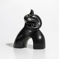 Tai Chi Motion Ceramic Sculpture - Handmade Jingdezhen Porcelain Statue, 7-Inch Abstract Yin Yang Zen Figurine for Home Office Desk Shelf Décor