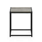 FURINNO Camnus Modern Living End Table, French Oak Grey, 15.75 in x 15.75 in x 17.83 in - color: French Oak Grey, size: 1 Tier, Metal Frame