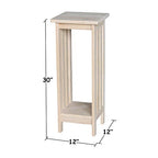 International Concepts Mission Plant Stand, 30-Inch High, Solid Parawood, Unfinished - size: 30 Inch