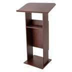 Podium Stand for Lectern, Church Lectern Stand 47.7 Inches Conference Presentation Stand with 26 x 15.7 Inch Panel & 4 Universal Wheels in Conference Rooms, Schools, Classrooms - color: Brown(26*15.7*47.7in)