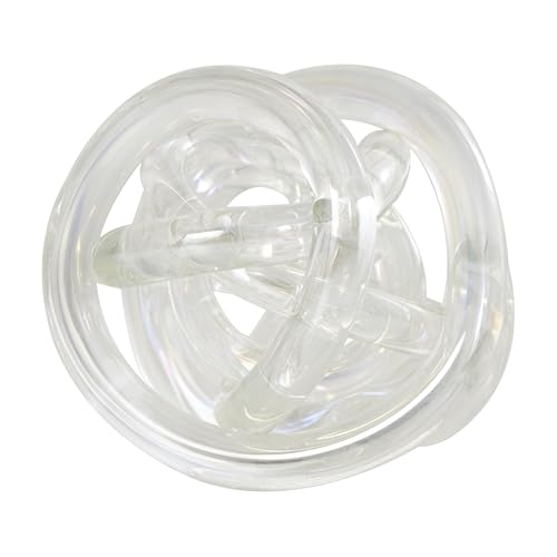 Deco 79 Glass Knot Decorative Sculpture Knotted Ball Home Decor Statues, Set of 3 Accent Figurines 5", 4", 4"W, Clear - color: Clear