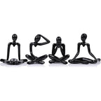 Abstract Thinker Statue, White Minimalist Abstract Sculpture Statue, Modern Art Decoration for Home Office Desk Decoration (Black Style C)