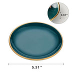 VanEnjoy 5.3 Inch Jewelry Dish Tray Small Jewelry Tray for Women Green Ceramic Trinket Dish Catch All Tray for Ring Earring Necklace Bracelet Key - color: Green