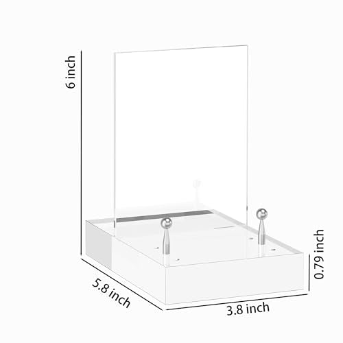 Acrylic Easel Display Stand with Adjustable Silver-Toned Hardware for Pictures, Crystal Clear Acrylic Stand with Floating Appearance for Cookbook, Invitation and Plates